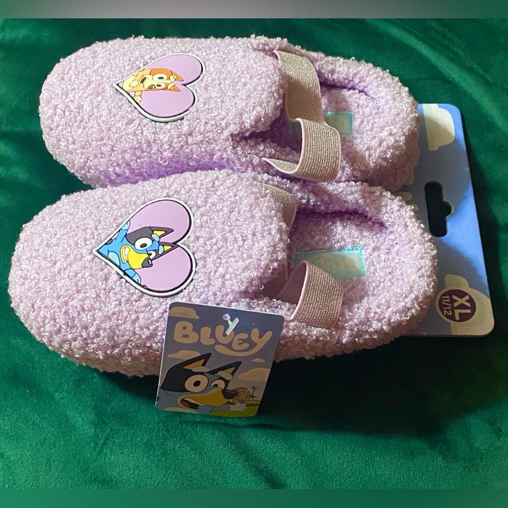 Bluey and Bingo Sherpa Purple Slingback Slippers - Picture 3 of 7